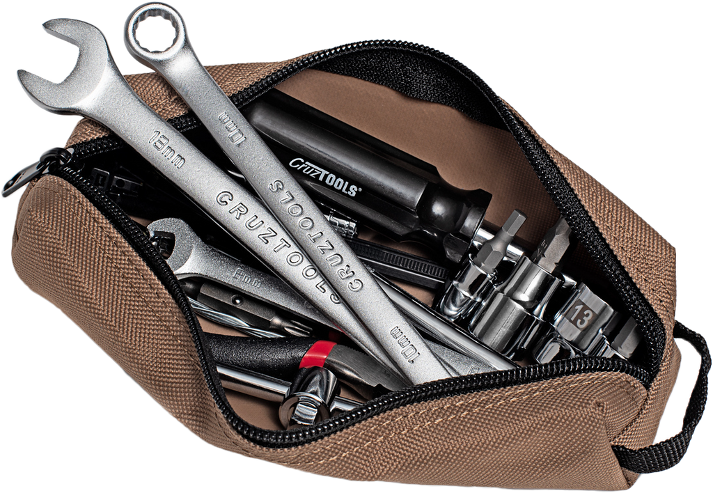 Cruztools Switchback Compact Dirt Bike Tool Kit for KTM and Husqvarna, with various tools in a compact case.
