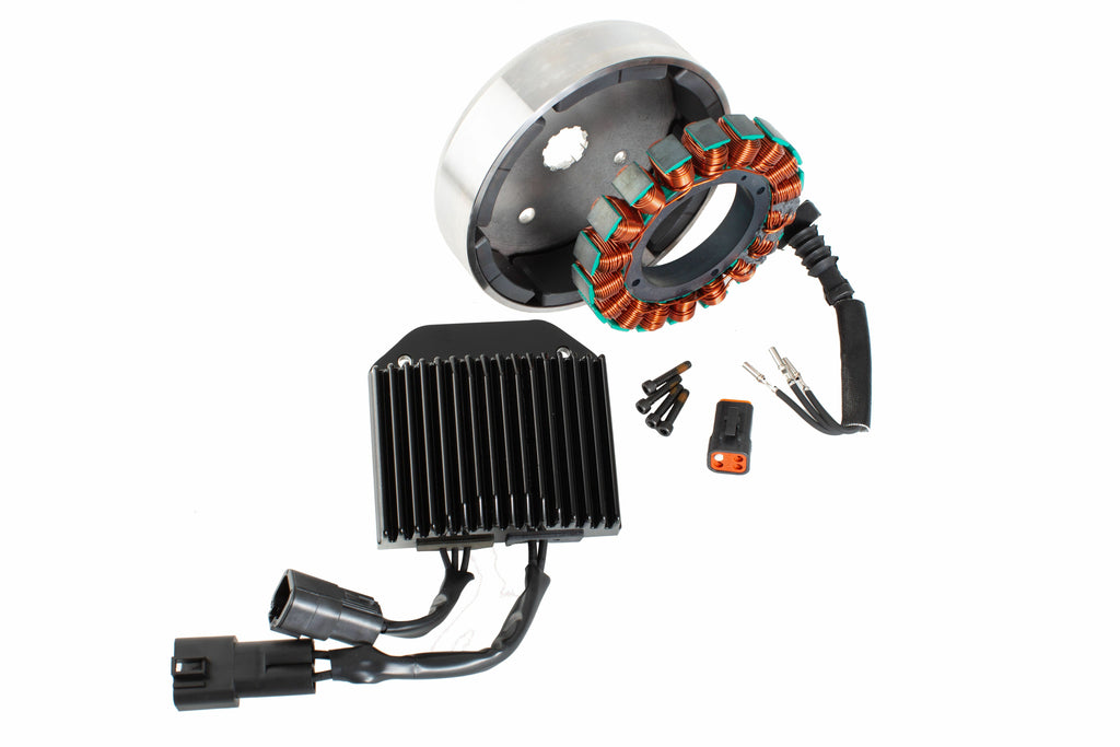 Cycle Electric alternator kit for Dyna 2004-2005 motorcycles, electrical component with wiring and mounting hardware.