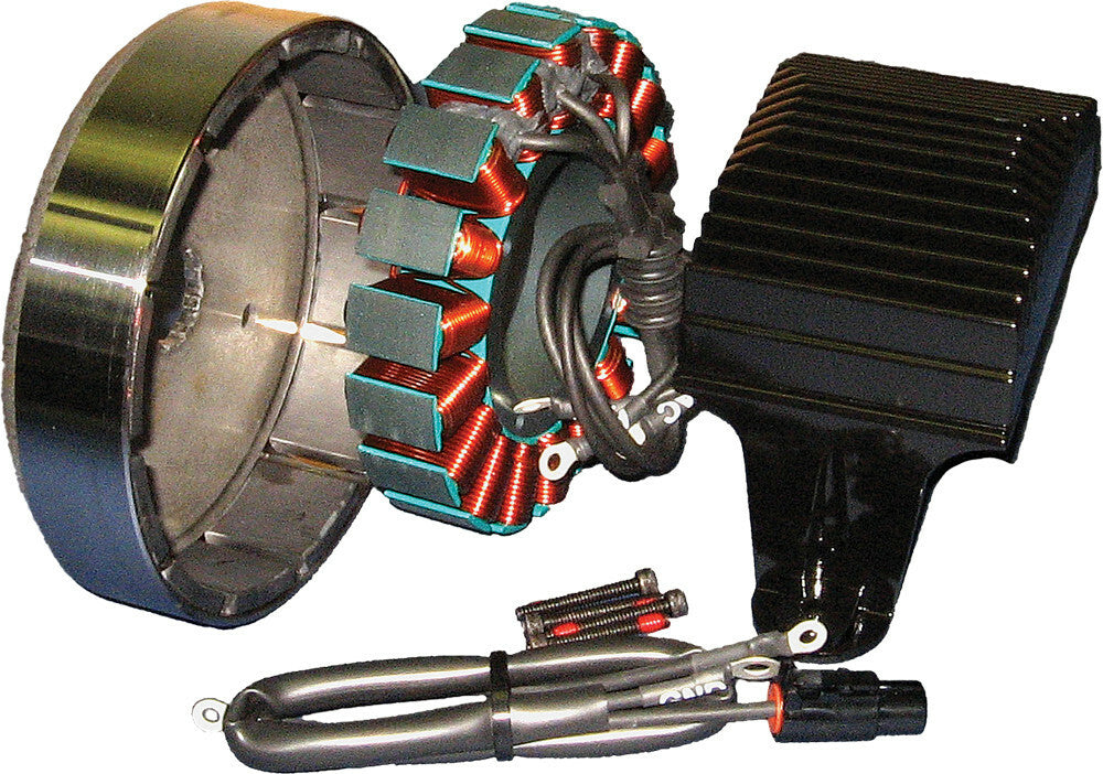 Cycle Electric Dyna 99-03 alternator kit with 3-phase, 50 amp electrical components for motorcycle applications.