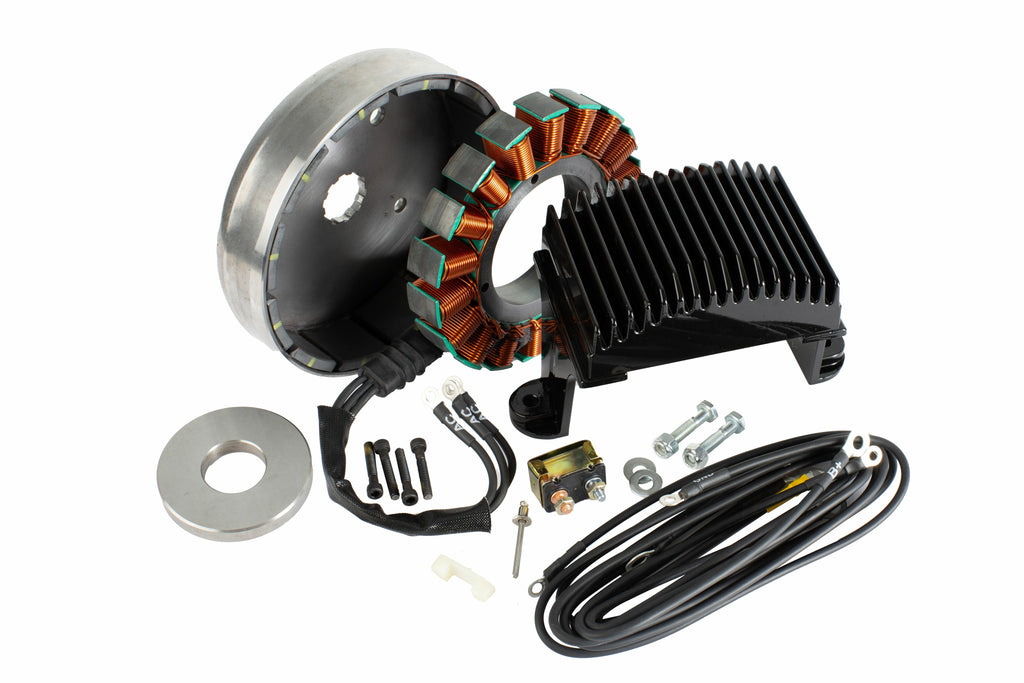 Cycle Electric alternator kit for Harley FLH, FLT, FXR 1989-1998, electrical component with mounting and wiring.