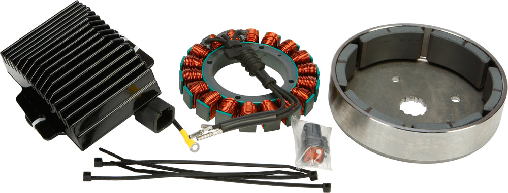 Cycle Electric alternator kit for Softail motorcycles, 2001-2006, with electrical components and wiring for engine compatibility.