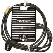 Load image into Gallery viewer, Cycle Electric electrical regulator FL 89-96 for motorcycle, shown in a close-up image with wiring connections.