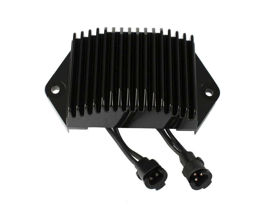 Cycle Electric electrical regulator for FLH/FLT 2009-2011 motorcycles without oil cooler, model 273-1231, mounted on the bike.