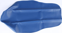 Load image into Gallery viewer, Blue Cycle Works seat cover for bicycle seat, made of durable material, with visible stitching and branding details.