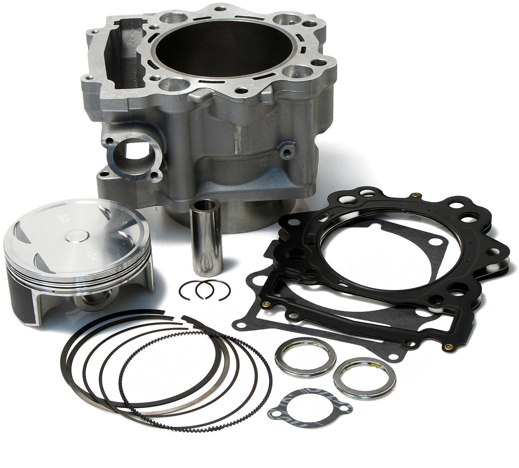Cylinder Works engine cylinder kit for Yamaha, featuring a 105cc bore with +3.0mm and 9.2:1 compression ratio, shown in the image.