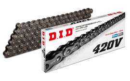 D.I.D 420V-100L Pro Vo-Ring Chain in natural finish, showing the durable motorcycle chain with Vo-Ring links.