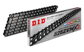 D.I.D 525ZVM-X2 rivet masterlink black chain link for motorcycles, black finish, durable and high-quality motorcycle chain component.