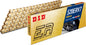 D.I.D Chain 520ERV7 110L Gold chain with gold color finish, designed for motorcycles, featuring durable metal links.