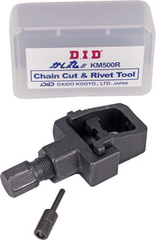 D.I.D Chain Cut & Rivet Tool 690-9937 for motorcycle chain maintenance, with handles and cutting blades visible.