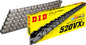 D.I.D 520VX3 108L motorcycle chain in natural finish, showing the linked chain with metal rollers and links.