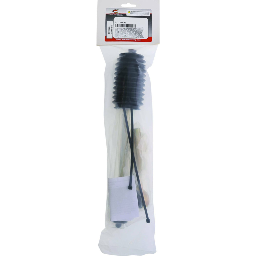 All Balls Tie Rod End Kit 251-1114R for suspension, showing assembled tie rod end with metal and rubber components.