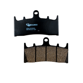 Semi-metallic brake pads from GBRAKES designed for effective stopping power and durability in vehicle braking systems.