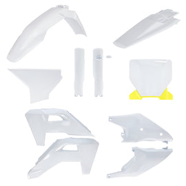 Acerbis full plastic body kit for Husqvarna motorcycle, includes various panels and components in black plastic.