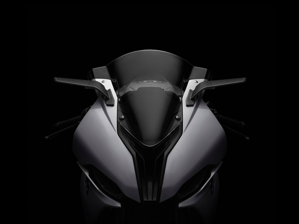 Pair of RIZOMA Stealth Sport black motorcycle mirrors for BMW 58, featuring sleek, aerodynamic design and high-quality construction.