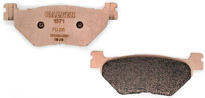 GALFER Sintered Brake Pads FD295G1371 for bikes, showing the black brake pad with metal backing and detailed surface texture.