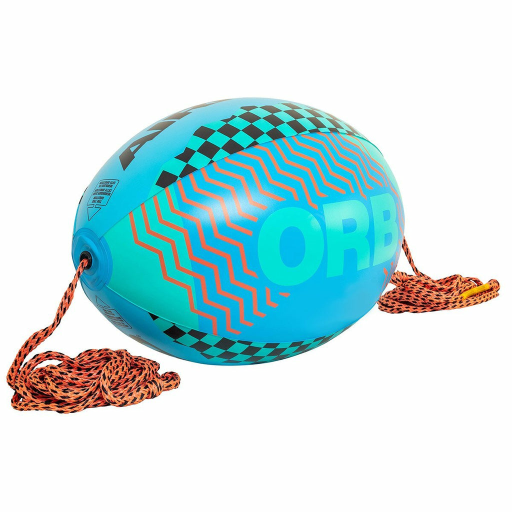 Airheads Orb Booster 60 ft tow rope, orange accessories with metal hooks, designed for water sports and towing activities.