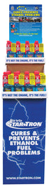 Star brite enzyme fuel treatment 8oz bottles displayed together, with floor display stand in the background.