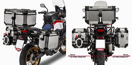 GIVI Outback side case hardware mount bracket for motorcycle luggage, showing metal brackets and mounting components.
