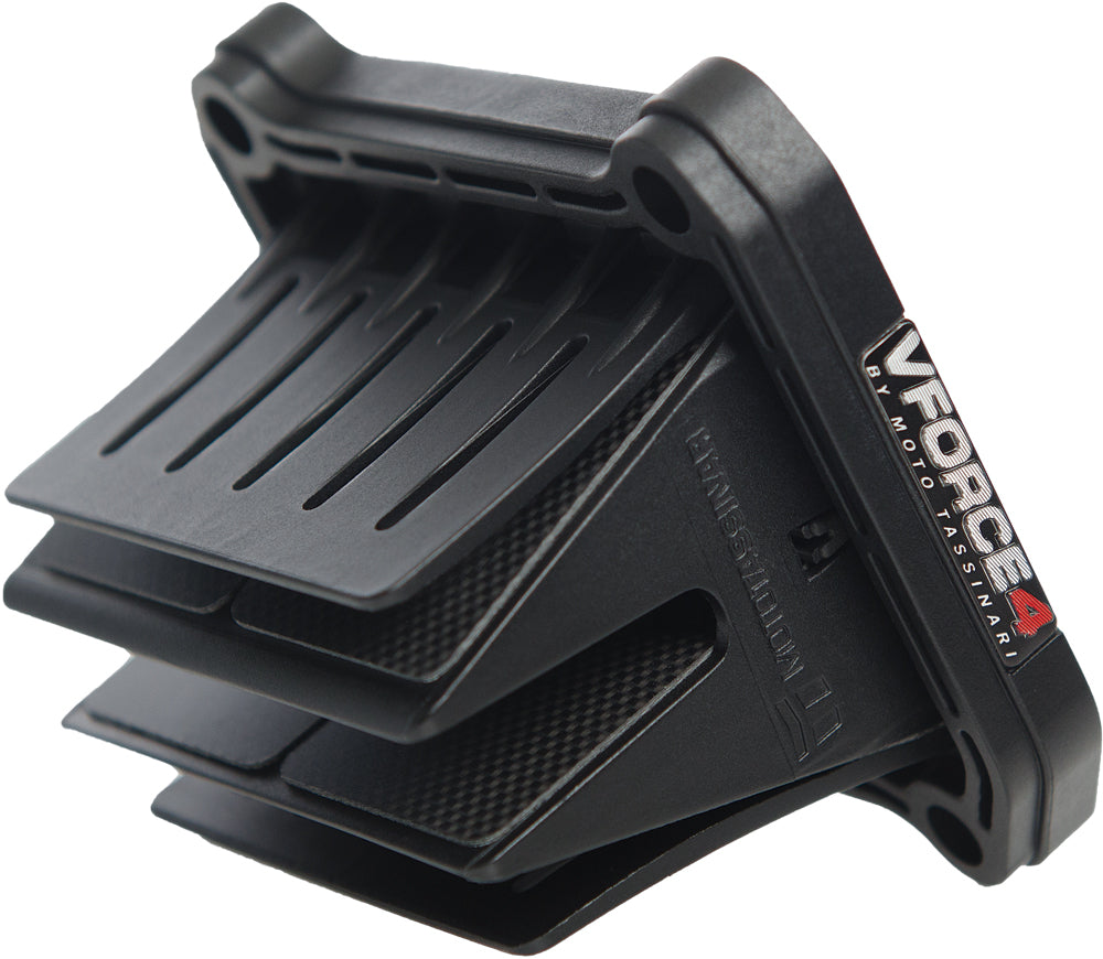 Moto Tassinari Vforce 4 Valve System for KTM SX 250/300 motocross bikes, showcasing the intake and carburetor components.
