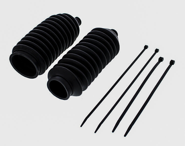 All Balls suspension tie rod boot kit 251-3004, black rubber protective boots for steering components, shown installed on a vehicle.