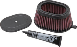 K&N Air Filter 746589 for vehicles, showing a close-up of the reusable, high-performance air filter with pleated filter media.