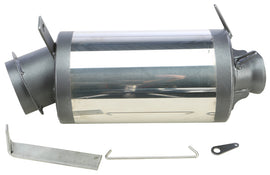 MBRP Exhaust standard performance exhaust silencer, model 241-90116S, installed on a vehicle, showcasing its sleek design and durable construction.