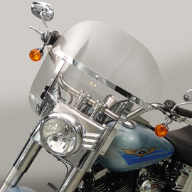 Clear heavy-duty windshield for motorcycles by National Cycle, chopped style, durable windscreens for enhanced ride protection