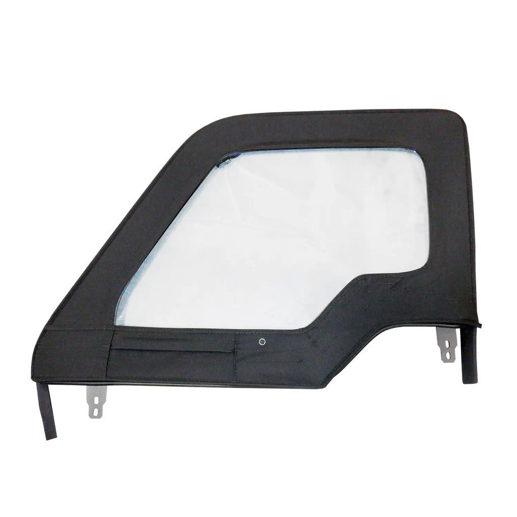 Pair of Kolpin front upper soft doors for off-road vehicles, made from durable fabric with zippered openings and secure mounting.