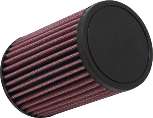 K&N Air Filter 771308 showing a close-up of the reusable, high-performance air filter with pleated cotton media for automotive use.