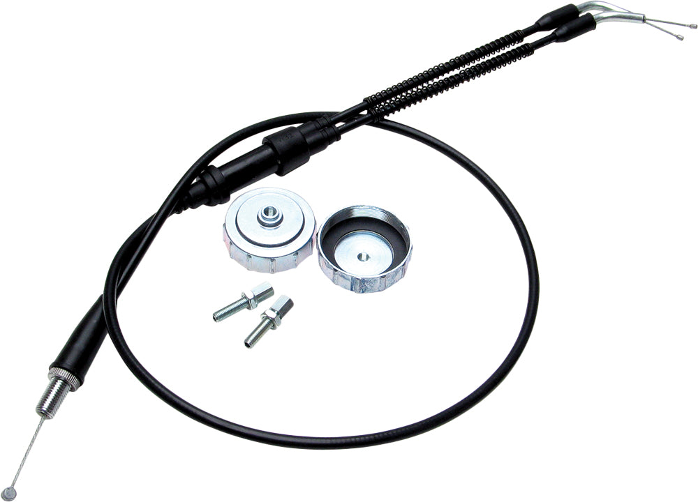 Motion Pro Yfz350 throttle with stock thumb throttle and carbs, including carb tops, shown in the image.