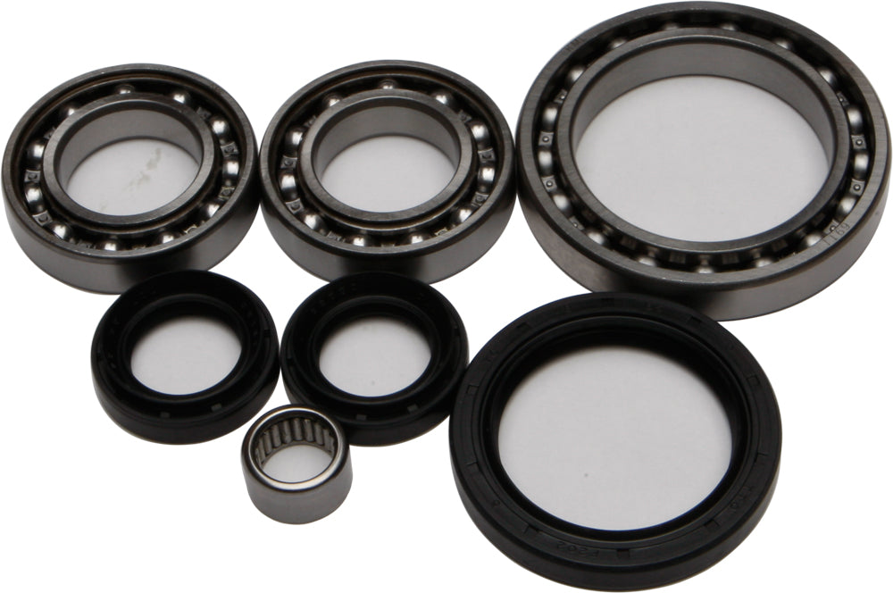 All Balls front differential bearing and seal kit, showing bearings and seals for vehicle differential repair.