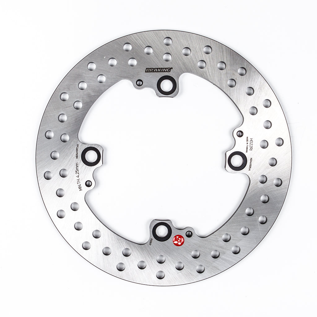 Rear Braking Rotor 32-4222 by Braking, showing the metallic disc with vented design and mounting holes for brake system.