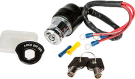 HardDrive chrome round ignition switch with 3 positions for FXS, FX, and FXR motorcycles, model 820-50853, 1984-1993.