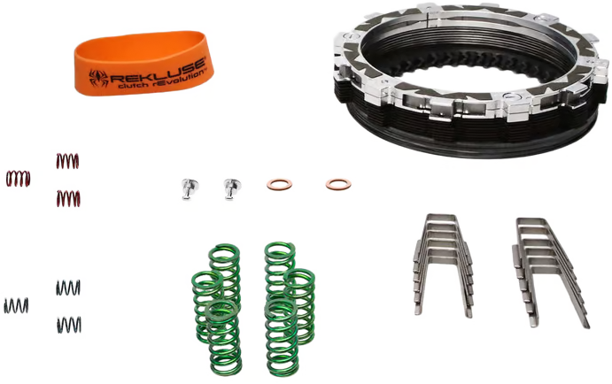 Rekluse Radiusx 4.0 clutch for Yamaha motorcycles, showing the clutch assembly with detailed components and branding.