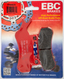 EBC Motorcycle Brakes Fa682x Carbon X Series brake pads with black friction material and metal backing plates for motorcycle braking.