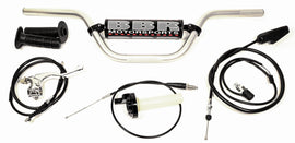 bbr handlebar kit with bars and controls, designed for motorcycles, featuring sturdy metal construction and ergonomic grip areas.