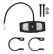 Load image into Gallery viewer, SSV Works LED dome light with cage clamps, ring style, 1.75-inch diameter, mounted on a vehicle interior surface.