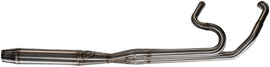 Sawicki Speed Shop 2-in-1 M8 Flt full-length exhaust system with brushed stainless steel finish, featuring Cannon design.