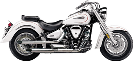 Cobra Blvd Slashcut Chrome Exhaust for Yamaha V-Star 1100, slip-on style with chrome finish, designed for V-Star 1100 models.
