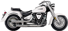 Load image into Gallery viewer, Cobra Blvd Slashcut Chrome Exhaust for Yamaha V-Star 1100 motorcycle, slip-on style with chrome finish and slashcut design.