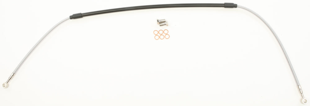 GALFER steel front brake line for Kawasaki motorcycles, hydraulic control line with durable metal construction.