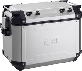 GIVI Outback Side Case Obkn48a right side 48-liter motorcycle luggage mounted on bike side, black hard case with GIVI branding