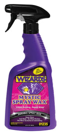 Wizards Products Mystic Spray Wax 22oz bottle with spray nozzle, chemical car wax product for vehicle detailing.