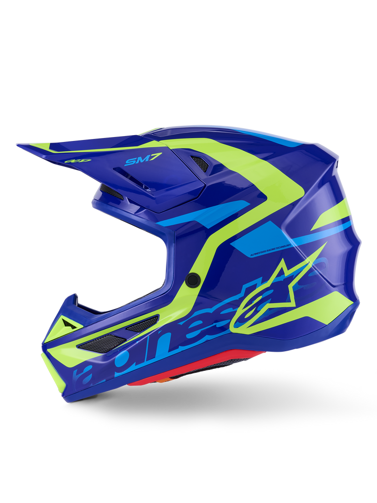 Sm7 Deed Helmet Blue/Ylw Fluo Glossy Sm