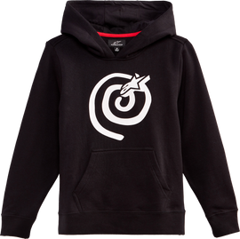 Alpine Star Kids Mantra Hoodie in black, large size, featuring a comfortable fit and stylish design for kids.