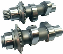 TTS 100 Camshaft for 1999-2006 Twin Cam engines, showing the metal shaft with gear teeth and precision machining.