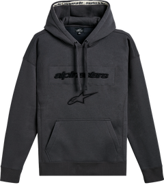 Alpine Star Exordium Hoodie in gunmetal color, XL size, featuring a comfortable fit and casual style, displayed on a plain background.