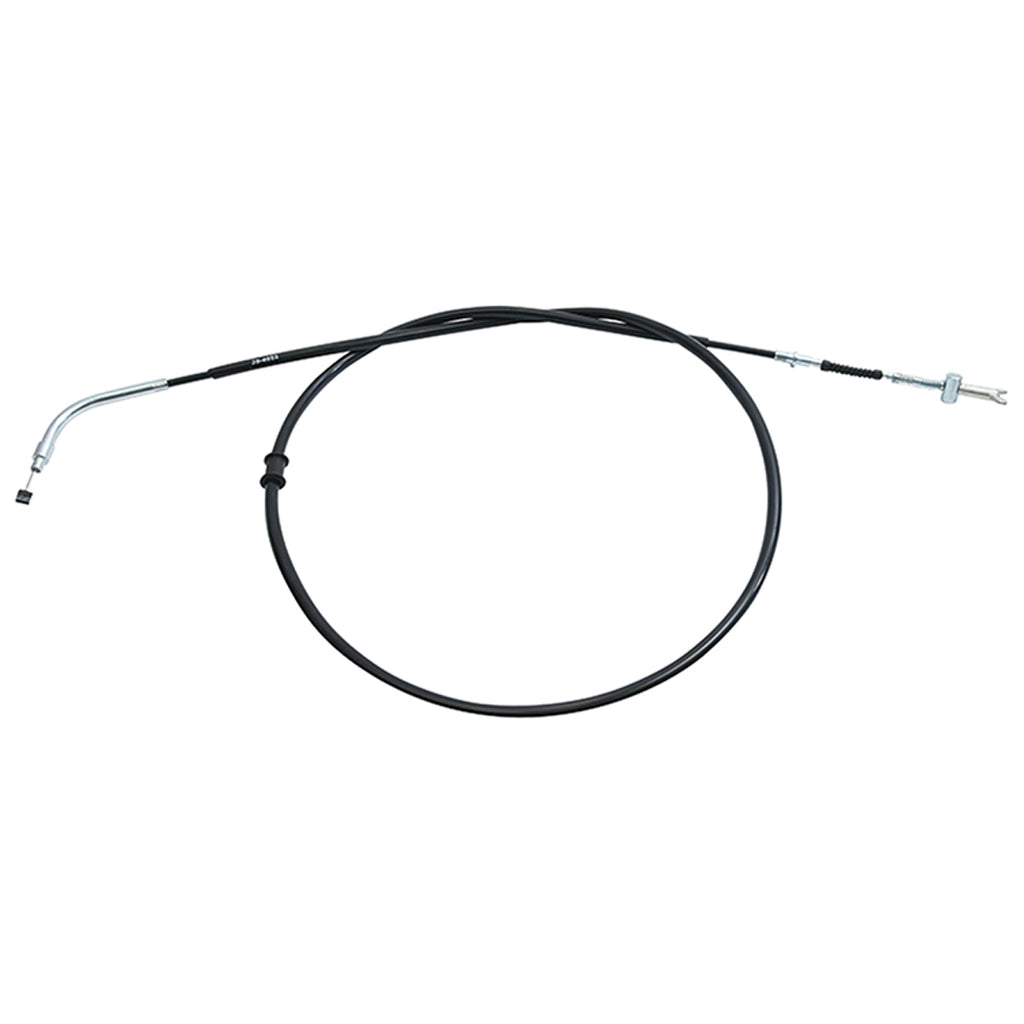 All Balls rear hand brake cable 24-54042 for motorcycle, showing black cable with metal connectors and protective sheathing.