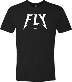 Fly Racing Youth Fly Master Tee in black, youth size YM, displayed flat with logo and fabric details visible.