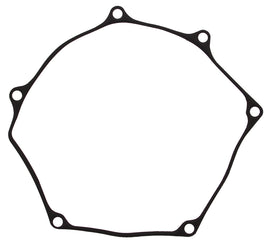Vertex clutch cover gasket 69-18019, a replacement seal for motorcycle clutch covers, showing the gasket's detailed shape and material.